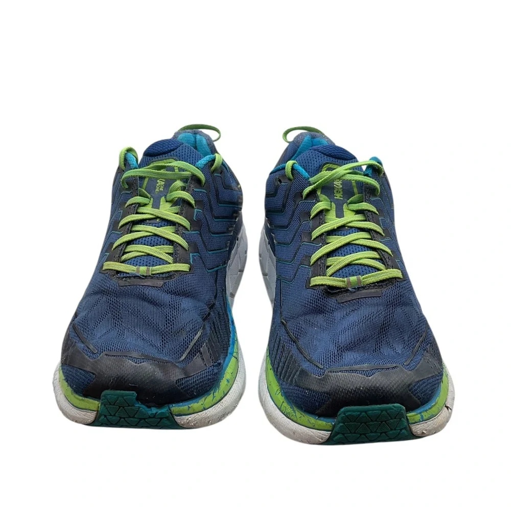 Hoka one one Clifton Blue and Green Athletic Sneakers size 13.5 EE‎